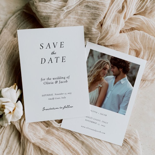 Elegant Modern Wedding with Photo Save The Date (Creator Uploaded)