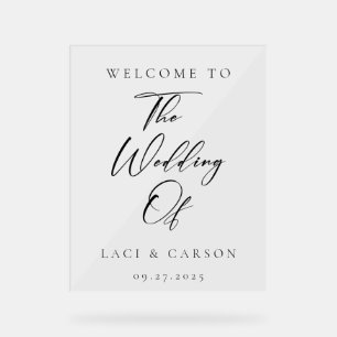 Elegant Modern Welcome Wedding Sign Customisable 