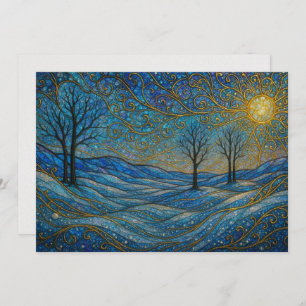 Elegant Modern Whimsical Unique Boho Holiday Card