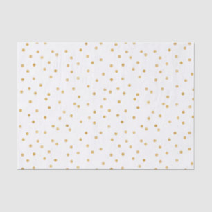 Elegant Modern White and Gold Confetti Dots Tissue Paper
