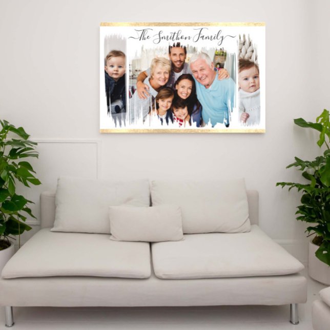  Elegant Modern White & Gold Add Your Photo Family Poster (Creator Uploaded)