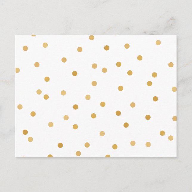 Elegant Modern White Gold Confetti Dots Postcard (Front)