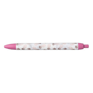 elegant modern white marble rose gold pineapple black ink pen