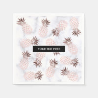 elegant modern white marble rose gold pineapple