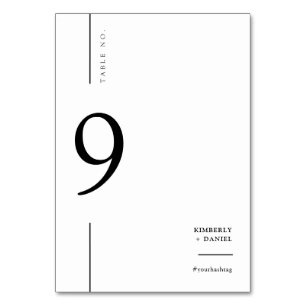 Elegant Modern White Minimalist Wedding Seating Table Number
