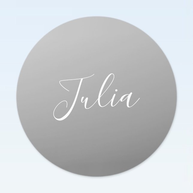 Elegant Modern White Script Writing Grey Gradient  (Creator Uploaded)