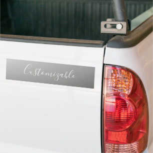 Elegant Modern White Script Writing Grey Gradient Bumper Sticker
