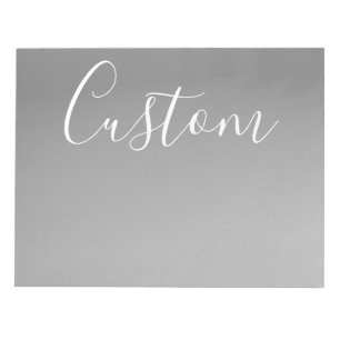 Elegant Modern White Script Writing Grey Gradient  Notepad
