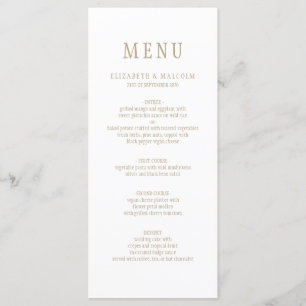 Elegant Modern White Simple Wedding Menu