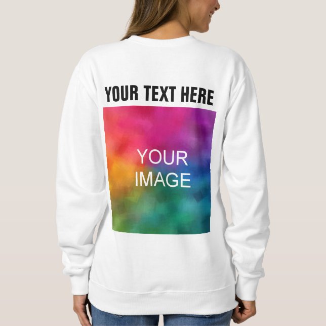 Elegant Modern White Template Womens Custom Sweatshirt (Back)