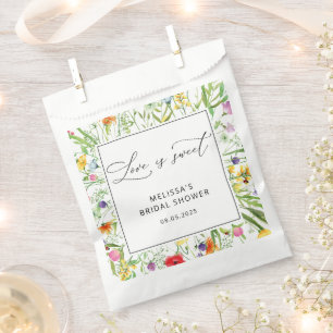 Elegant Modern Wildflower Bridal Shower Favour Bags