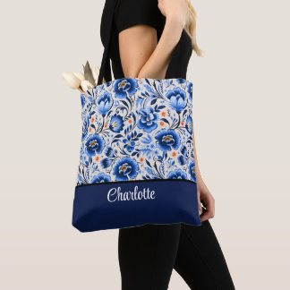 Elegant Modern Wildflower Custom Bridesmaid favour Tote Bag