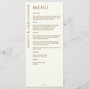 Elegant Modern Wildflower Off-White Wedding Menu