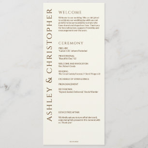 Elegant Modern Wildflower Off-White Wedding Programme