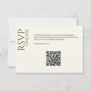 Elegant Modern Wildflower Off-White Wedding RSVP Card