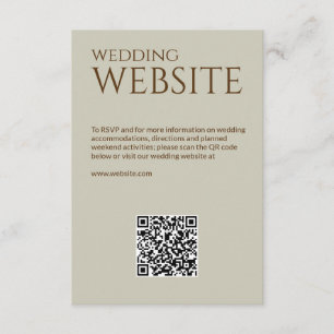 Elegant Modern Wildflower Taupe Wedding Enclosure Card