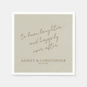 Elegant Modern Wildflower Taupe Wedding Napkin