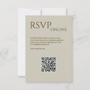 Elegant Modern Wildflower Taupe Wedding RSVP Card