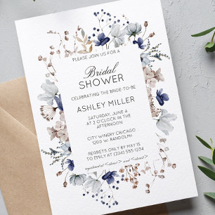 Elegant Modern Wildflower Wedding Bridal Shower Invitation