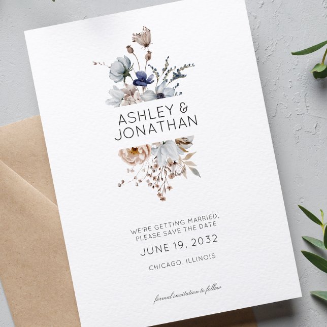 Elegant Modern Wildflower Wedding Save The Date (Creator Uploaded)