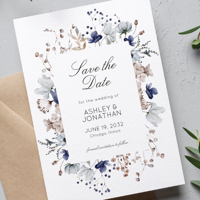 Elegant Modern Wildflower Wedding Save The Date (Creator Uploaded)