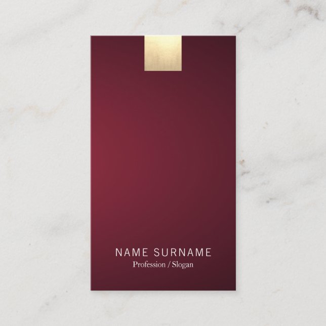 Elegant Modern Wine Violet Gradient Gold Vertical Business Card (Front)