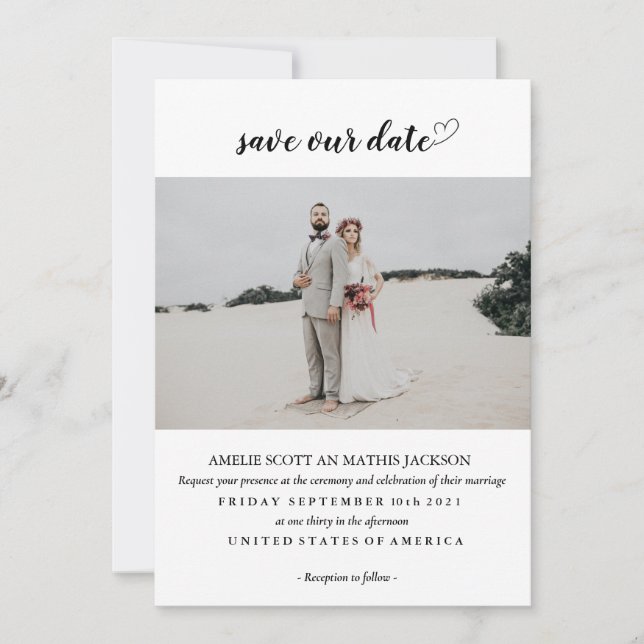 Elegant modern with photo wedding Invitations (Front)