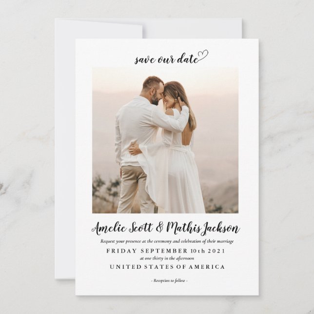 Elegant modern with photo wedding Invitations (Front)