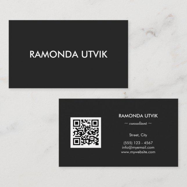 Elegant Modern with QR code Business Card (Front/Back)