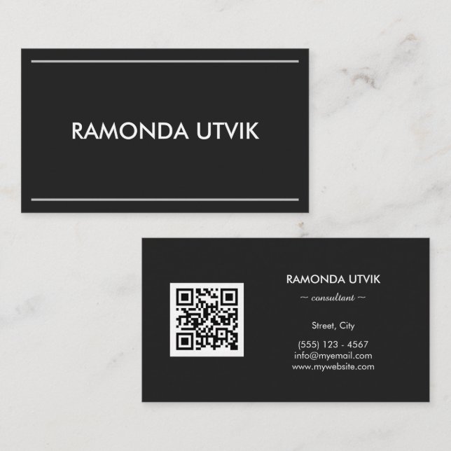 Elegant Modern with QR code Business Card (Front/Back)