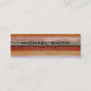 Elegant Modern Wood Painted Look #8 Mini Business Card