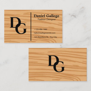 Elegant Modern Wooden Monogram Personal Business Card