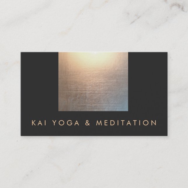 Elegant Modern Yoga and Meditation Teacher Business Card (Front)