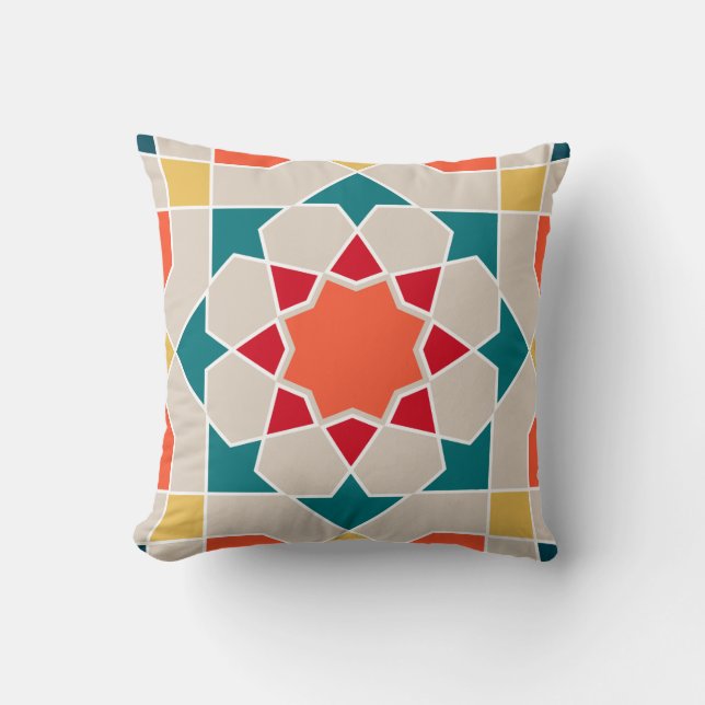 Elegant Moderne Mosaic Zellige Moroccan Tile 1 Cushion (Front)