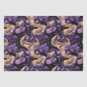 Elegant Molten Purple and Gold Foil Birthday Tissue Paper
