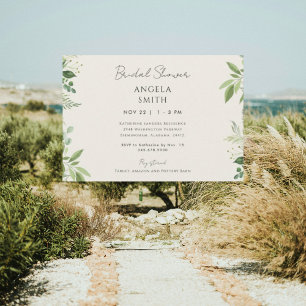 Elegant Moments Foliage Cream Bridal Shower II Invitation