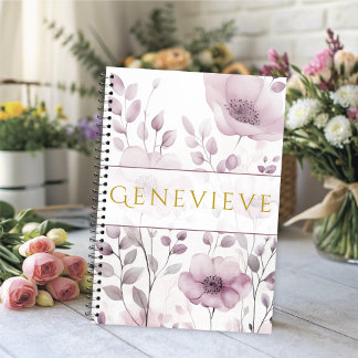 Elegant Moments in Bloom Mauve Watercolor Floral Planner