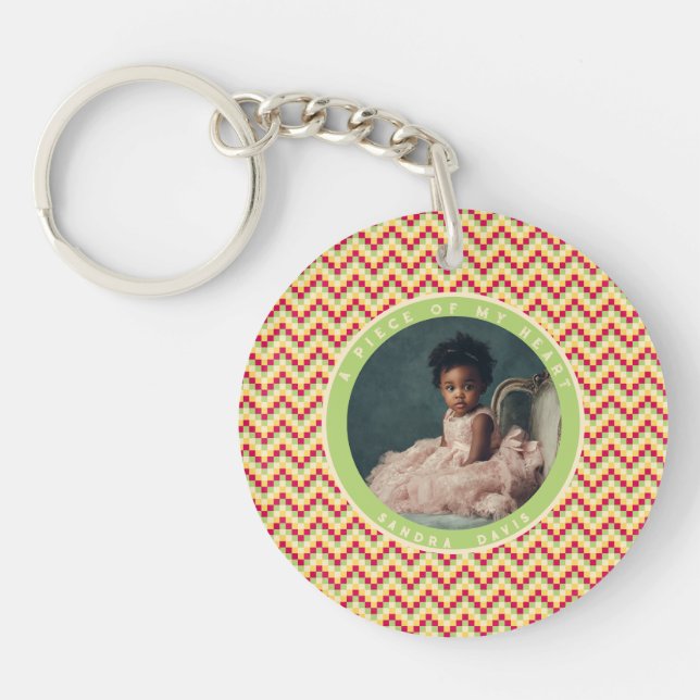 Elegant Moms Day Gifts Stripe Pattern Key Ring (Front)