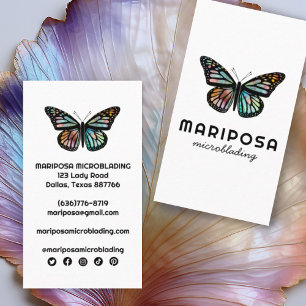 Elegant Monarch Butterfly Aesthetician Beauty Salo Business Card