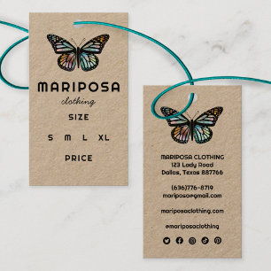 Elegant Monarch Butterfly CUSTOM KRAFT Eco HangTag Business Card