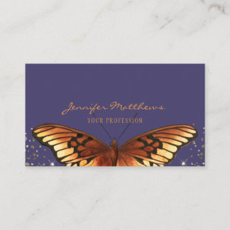 Elegant Monarch Butterfly Glitter Business Card