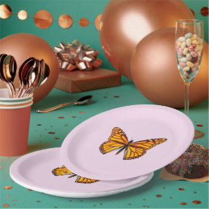 Elegant Monarch Butterfly Party Paper Plate
