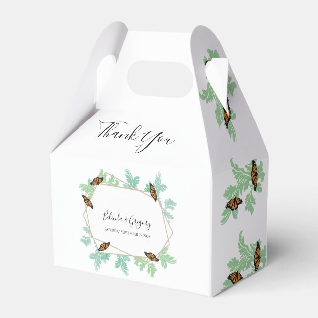 Elegant Monarch Butterfly Wedding Favour Box (Front Side)