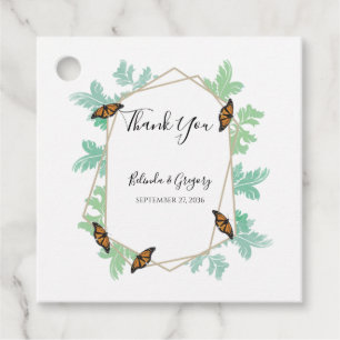 Elegant Monarch Butterfly Wedding Gift Favour Tags