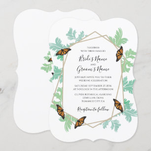 Elegant Monarch Butterfly Wedding Invitations