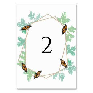 Elegant Monarch Butterfly Wedding Table Number