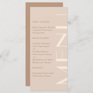 Elegant Monochromatic Big Type Wedding Menu