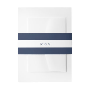 Elegant Monochromatic Blue Personalised Invitation Belly Band