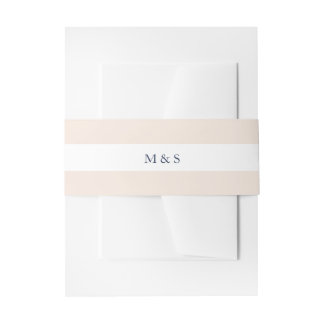 Elegant Monochromatic Blush Personalised Invitation Belly Band