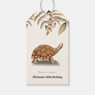 Elegant Monochromatic Giant Tortoise Thank You Gift Tags